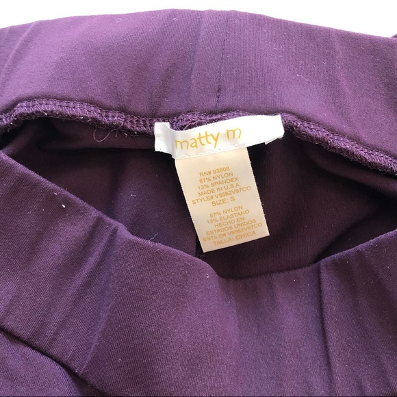 Matty M leggings in dark purple / merlot, sz Small - Picture 3 of 7